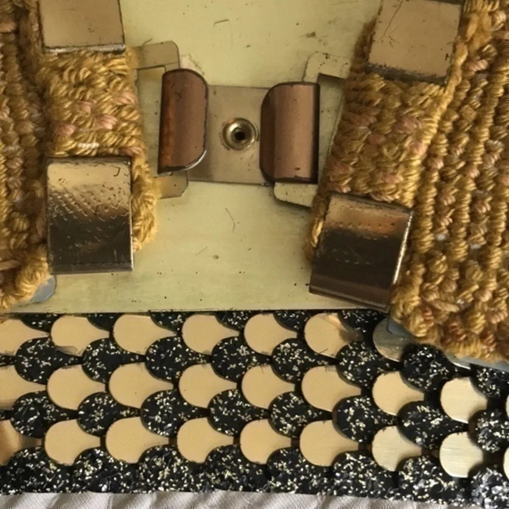 Vintage 80's Stretch Metal Gold Waist Belt